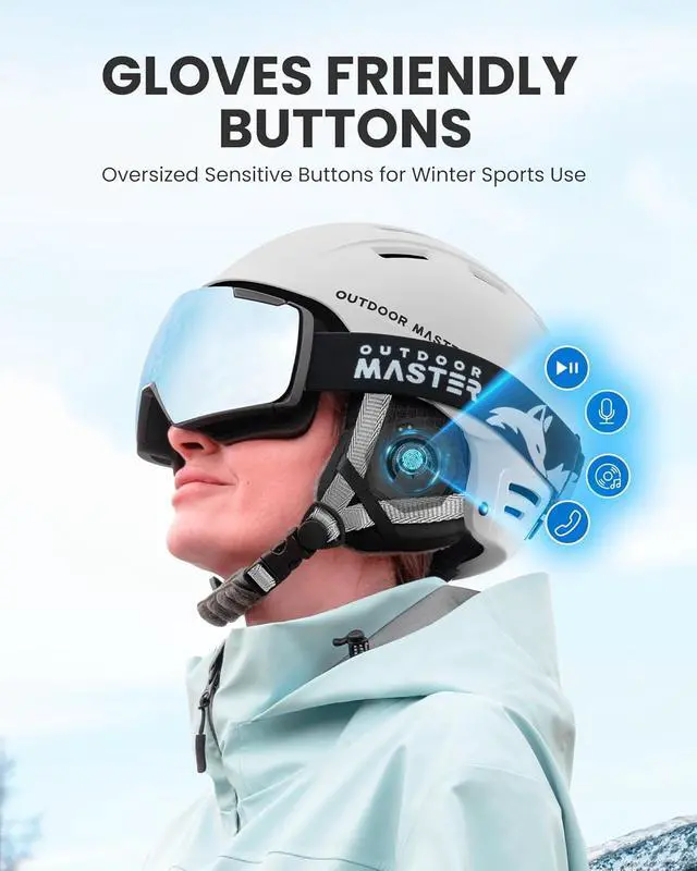 Alt view image 6 of 7 - OutdoorMaster Update Ski Helmet Headphones, True Wireless Bluetooth with Charging Case, Drop-in Headphones HD Speaker Chip Compatible with All Audio Ready Snowboard Helmets-Pure Black