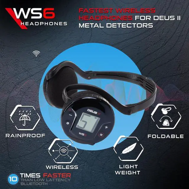 Alt view image 5 of 7 - WS6 Wireless Headphones for Deus II, Wireless Headset and Stand Alone Unit to Control Your Metal Detector, Perfect Accessory for Deus II Metal Detector