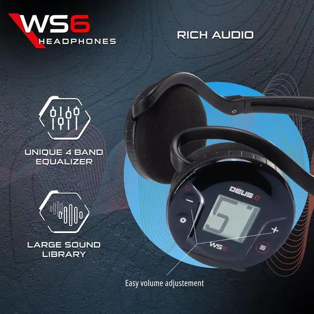 Alt view image 6 of 7 - WS6 Wireless Headphones for Deus II, Wireless Headset and Stand Alone Unit to Control Your Metal Detector, Perfect Accessory for Deus II Metal Detector