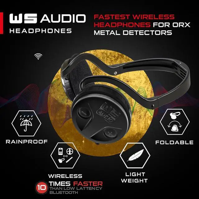 Alt view image 2 of 6 - XP METAL DETECTORS WSAUDIO Wireless Headphones for ORX (Delivered in Plastic Box), Fully Weatherproof, Foldable Compact and Lightweight with Detachable Control Module