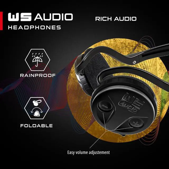 Alt view image 3 of 6 - XP METAL DETECTORS WSAUDIO Wireless Headphones for ORX (Delivered in Plastic Box), Fully Weatherproof, Foldable Compact and Lightweight with Detachable Control Module