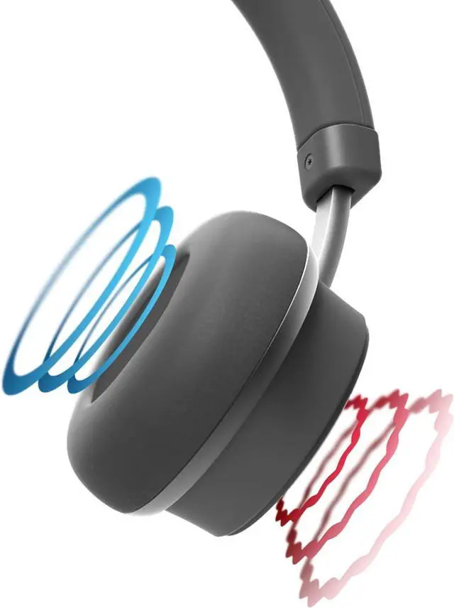 Alt view image 2 of 7 - Koss CS340BT QZ Wireless Bluetooth On-Ear Communication Headset, Active Noise Cancellation, On-Board Controls, Black