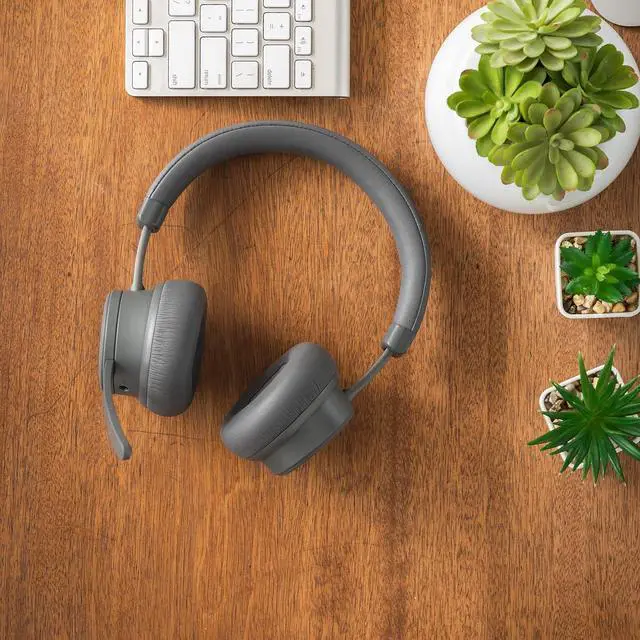 Alt view image 4 of 7 - Koss CS340BT QZ Wireless Bluetooth On-Ear Communication Headset, Active Noise Cancellation, On-Board Controls, Black