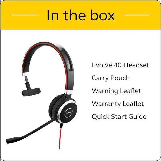 Alt view image 5 of 5 - Jabra Evolve 40 MS Mono USB-C Wired Headset