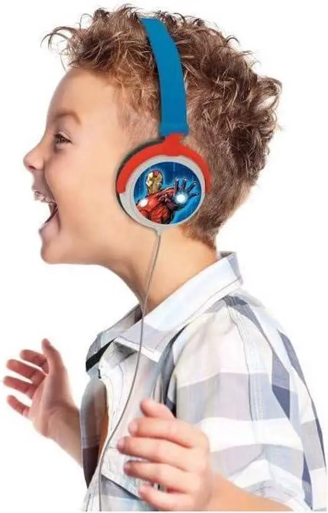 Main image of LEXIBOOK, The Avengers, Stereo Headphones, Kids Safe Volume, Foldable and Adjustable, Blue/red, HP010AV
