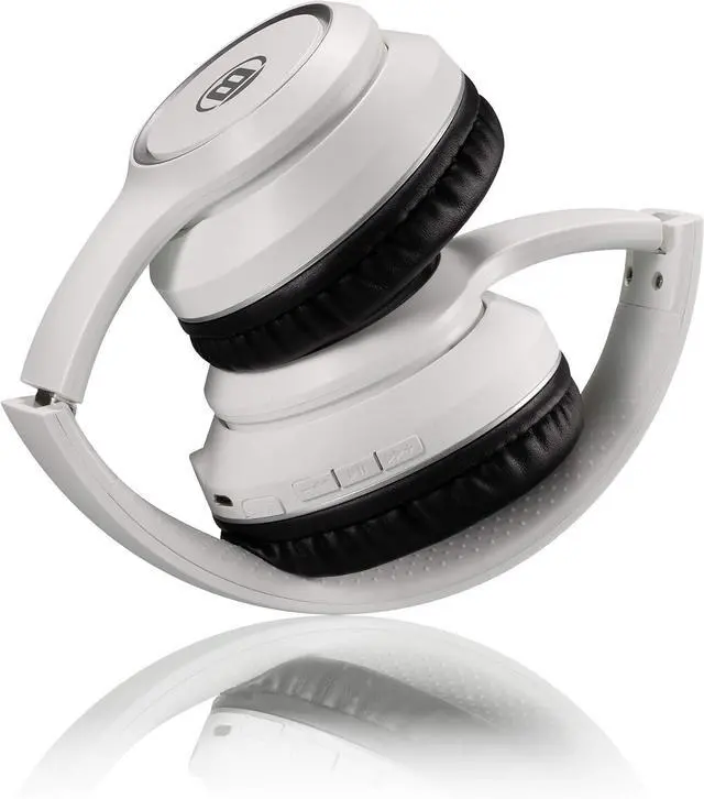 Alt view image 6 of 7 - Bresser Bluetooth Over-Ear Headphones for Gaming or Phone with Built-in Microphone, 3.5 Jack Connection and Up to 8 Hours Runtime, White