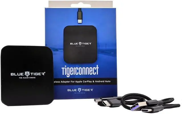 Alt view image 7 of 7 - Blue Tiger Elite Ultra 2.0 Wireless Bluetooth Headset TigerConnect Wireless iOS|Apple CarPlay & Android Auto Adapter Converts Wired to Wireless CarPlay Plug & Play Stable and Fast Connect