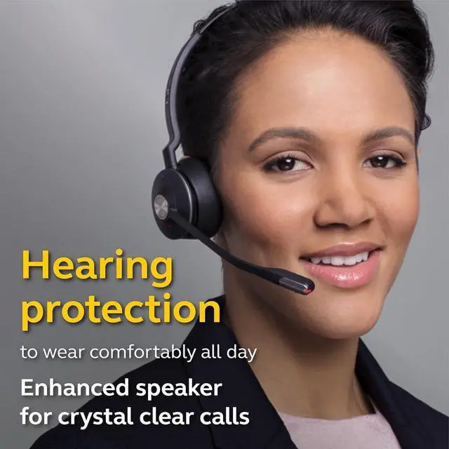 Alt view image 6 of 7 - Jabra Engage 75 Wireless Headset, Mono  Telephone Headset with Industry-Leading Wireless Performance, Advanced Noise-Cancelling Microphone, Call Center Headset with All Day Battery Life