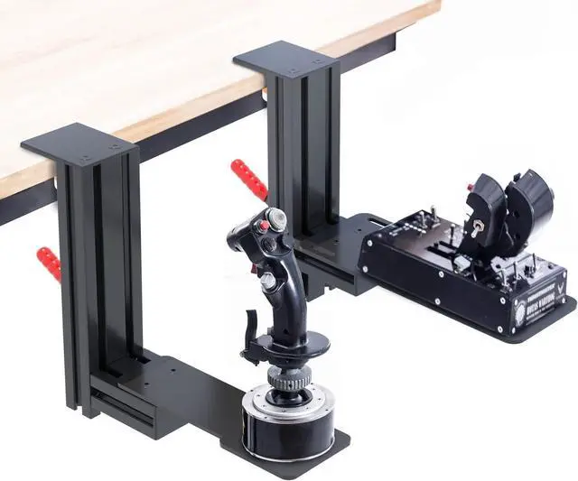 Alt view image 2 of 7 - Meza Mount-Set of 2 Hotas Desk Mount for The Flight Sim Joystick Mount Compatible with Thrustmaster Warthog/WinWing Orion 2,Adjustable height and position Hotas Mount,Flight Joystick Mount