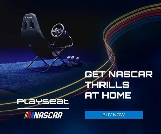 Alt view image 2 of 3 - Playseat Challenge Sim Racing Cockpit | Foldable & Adjustable | For High Performance Sim Racing  Anywhere, Anytime| Supports all Steering Wheels & Pedals | For PC and Console | Nascar edition