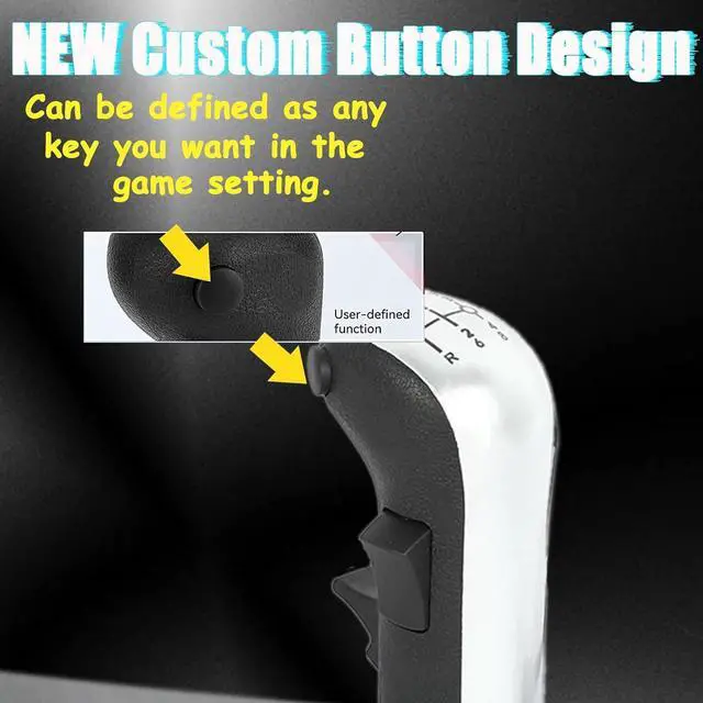 Alt view image 3 of 7 - USB Truck Simulator Shifter Gearshift Knob for ATS & ETS2; H Gearshift Shifter Knob Racing Shifter PC For THRUSTMASTER TH8A For Logitech G29 G27 G25 G920 For FANATEC SQ PXN A10 Shifter (Silver)