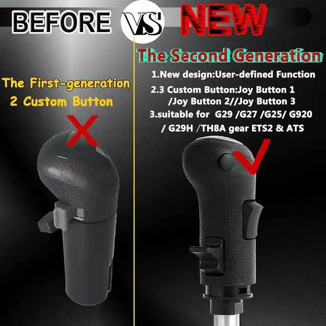 Alt view image 4 of 7 - USB Truck Simulator Shifter Gearshift Knob for ATS & ETS2; H Gearshift Shifter Knob Racing Shifter PC For THRUSTMASTER TH8A For Logitech G29 G27 G25 G920 For FANATEC SQ PXN A10 Shifter (Silver)