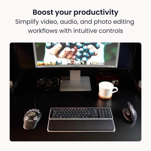 Alt view image 2 of 7 - Contour Design ShuttlePRO v2  Multimedia Controller with Jog Wheel & 15 Custom Programmable Buttons | Ideal for Video, Audio & Photo Editing | Mac & PC Compatible