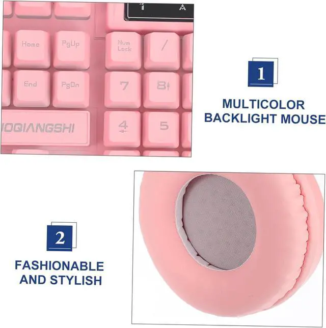 Alt view image 5 of 7 - Gadpiparty 1set Keyboard and Mouse Set RGB Led Lighting Wired Headset and Comfortable Design for Gamers for Office and Gaming Use