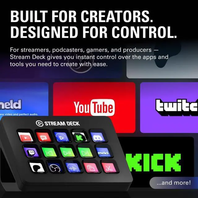Alt view image 2 of 7 - Elgato Stream Deck MK.2  Studio Controller, 15 macro keys, trigger actions in apps and software like OBS, Twitch, YouTube and more, works with Mac and PC