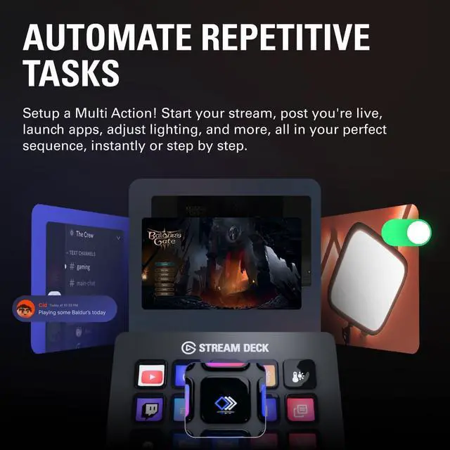 Alt view image 5 of 7 - Elgato Stream Deck MK.2  Studio Controller, 15 macro keys, trigger actions in apps and software like OBS, Twitch, YouTube and more, works with Mac and PC