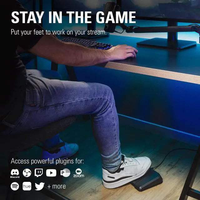 Alt view image 4 of 7 - Elgato Stream Deck Pedal  Hands-Free Studio Controller, 3 Macro footswitches, Trigger Actions in apps and Software Like OBS, Twitch, YouTube and More, Works with Mac and PC