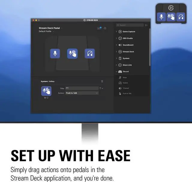 Alt view image 7 of 7 - Elgato Stream Deck Pedal  Hands-Free Studio Controller, 3 Macro footswitches, Trigger Actions in apps and Software Like OBS, Twitch, YouTube and More, Works with Mac and PC