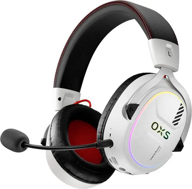 Main image of OXS Storm G2 Wireless Gaming Headsets, 7.1 Virtual Surround Sound, 3 EQ Modes, 2.4G Low Latency, 50mm Driver, 40H Playtime, RGB Light, Bluetooth 5.3, Compatible with PC, Console, Mobile, White