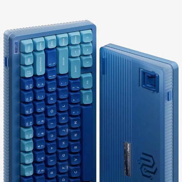 Alt view image 3 of 6 - nuphy Halo75 V2 Mechancial Gaming Kyeboard,75% Wireless Hot Swappable Bluetooth Keyboard,83 Kyes RGB Backlit Keyboard,Support Bluetooth/2.4GHz/USB-C (Blue, Mint (37gf))