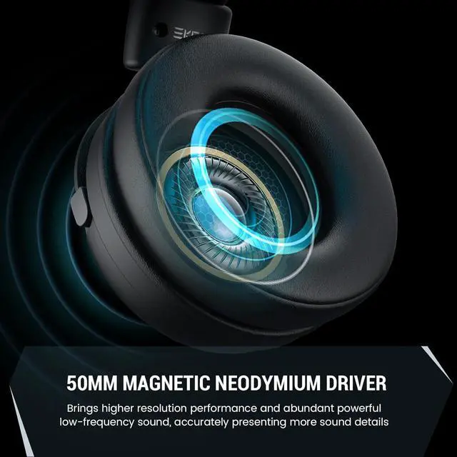 Alt view image 3 of 7 - EKSA Wireless Gaming Headset for PS5, PC, PS4, Mac, Switch, Gaming Headphones with 2.4GHz, Bluetooth 5.3, 7.1 Surround Sound, Detachable Noise Canceling Microphone