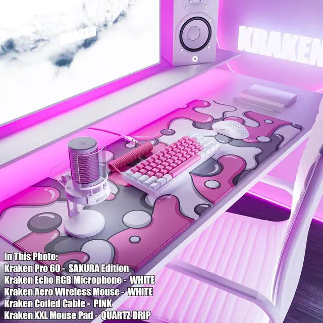 Alt view image 7 of 7 - Kraken AERO - Superlight Wireless Gaming Mouse, Ultra-Lightweight, LAG-Free Wireless, Dual-Mode (2.4Ghz + Wired) Symmetrical, 26,000 DPI, PAW3395 Compatible with PC/MAC (White)