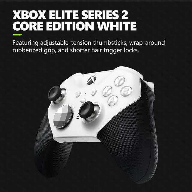Alt view image 2 of 7 - Xbox Elite Series 2 Core Wireless Gaming Controller  White Series X|S, One, Windows PC, Android, and iOS