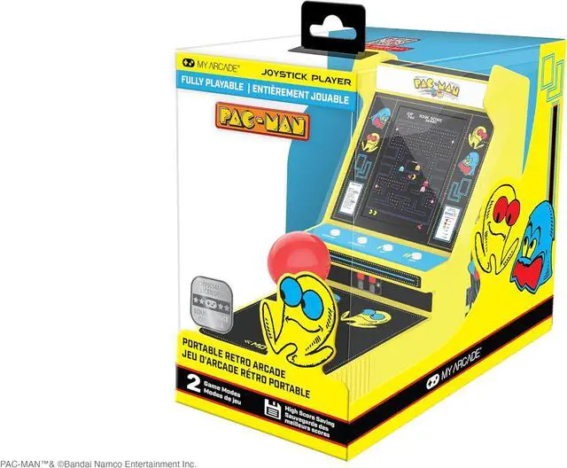 Alt view image 3 of 7 - My Arcade Pac-Man Joystick Player:Officially Licensed Retro Gaming Console, 2 Game Modes Classic Arcade Machine