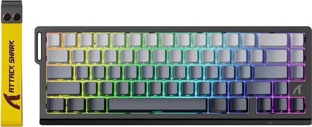 Main image of ATTACK SHARK X68 HE Rapid Trigger Mechanical Gaming Keyboard 60% Wired TKL with Adjustable Actuation,Hall Effect Magnetic Switch,8KHz Polling Rate,RGB Backlit,Top Mount,Side Printed Keycap(Moonlight)