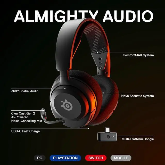 Alt view image 2 of 7 - SteelSeries Arctis Nova 4 Wireless Multi-Platform Gaming Headset