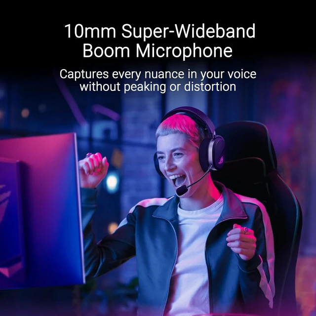 Alt view image 7 of 7 - ROG Pelta Wireless Gaming Headset with Detachable Mic - Black