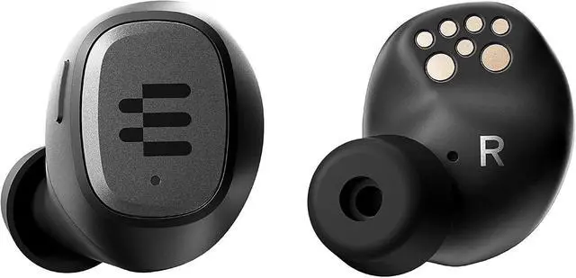 Alt view image 3 of 7 - EPOS GTW 270 Wireless Gaming Earbuds, Bluetooth, Noise Reducing Closed Design, Dual Mics, Ergonomic Fit, IPX 5 Water Resistant, Portable Charging Case, 20 Hours of Playtime,Black/Silver/Grey