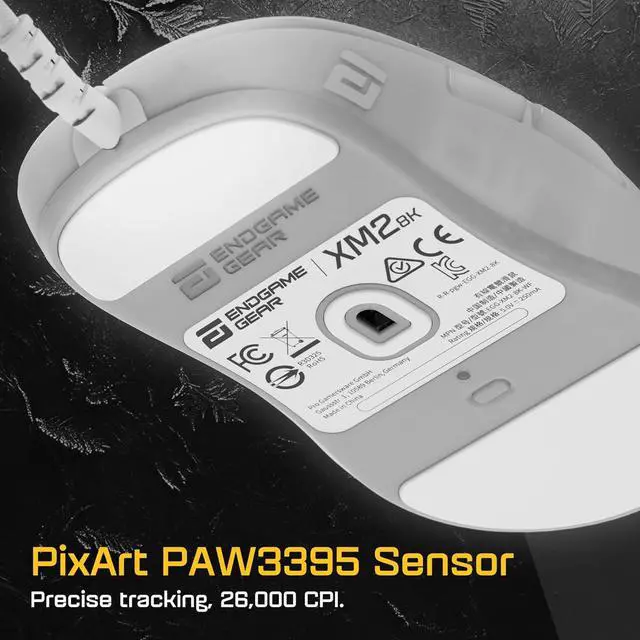 Alt view image 3 of 6 - ENDGAME GEAR XM2 8k Gaming Mouse  8000Hz Polling Rate, Kailh GX Switches, PixArt PAW3395 Sensor, Ultra-Light 52 g, White Frost Edition