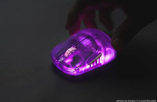 Alt view image 5 of 7 - GWolves HSK Plus Lite Wireless Fingertip Grip Gaming Mouse, ~39Gram, Low Latency, PAW3399,21,000CPI, Nrf52840 High-Performance CPU, 5Programmable Btns, On-Board Memory, PC/Mac and Laptop (Violet)