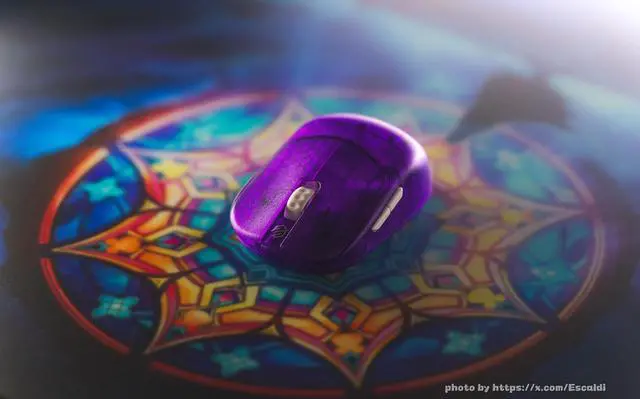 Alt view image 6 of 7 - GWolves HSK Plus Lite Wireless Fingertip Grip Gaming Mouse, ~39Gram, Low Latency, PAW3399,21,000CPI, Nrf52840 High-Performance CPU, 5Programmable Btns, On-Board Memory, PC/Mac and Laptop (Violet)