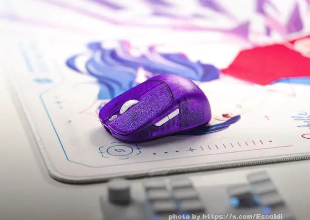 Alt view image 7 of 7 - GWolves HSK Plus Lite Wireless Fingertip Grip Gaming Mouse, ~39Gram, Low Latency, PAW3399,21,000CPI, Nrf52840 High-Performance CPU, 5Programmable Btns, On-Board Memory, PC/Mac and Laptop (Violet)