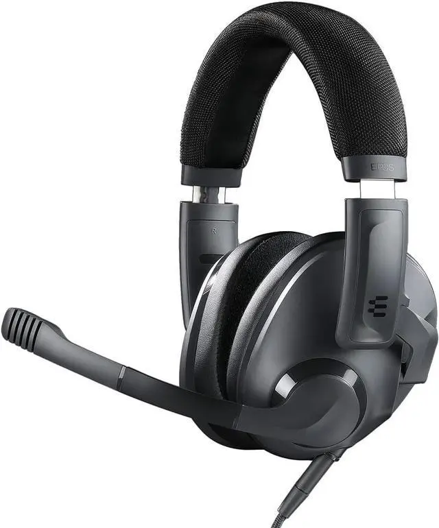 Main image of DROP + EPOS H3X Gaming Headset with Microphone, Over-Ear Closed-Back Design, Leatherette and Suede Earpads, Compatible with PC, PS4, PS5, Switch, Xbox, Mac, Mobile, and More (Meteorite),Grey