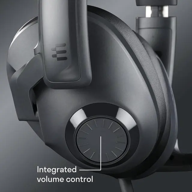 Alt view image 3 of 7 - DROP + EPOS H3X Gaming Headset with Microphone, Over-Ear Closed-Back Design, Leatherette and Suede Earpads, Compatible with PC, PS4, PS5, Switch, Xbox, Mac, Mobile, and More (Meteorite),Grey