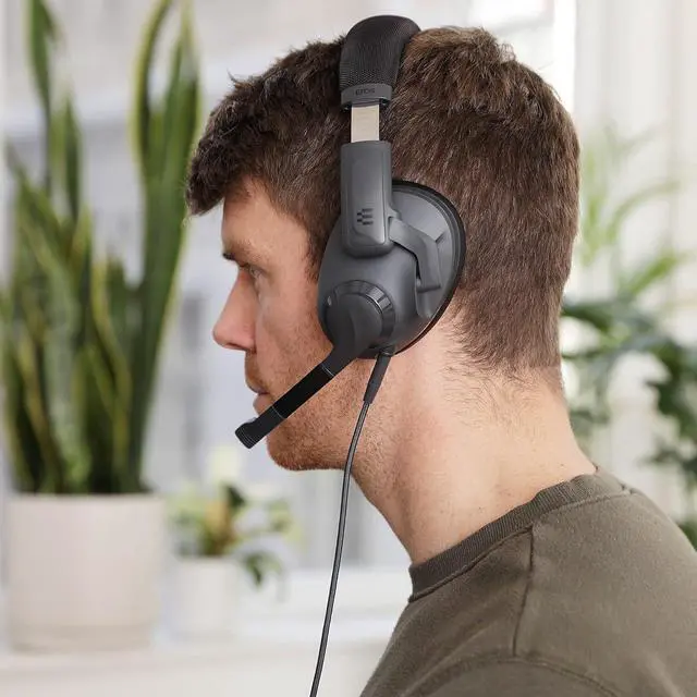 Alt view image 7 of 7 - DROP + EPOS H3X Gaming Headset with Microphone, Over-Ear Closed-Back Design, Leatherette and Suede Earpads, Compatible with PC, PS4, PS5, Switch, Xbox, Mac, Mobile, and More (Meteorite),Grey