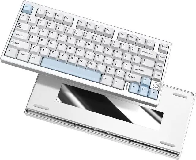 Main image of YUNZII AL75 PRO 75% Wireless Mechanical Gaming Keyboard,Full Aluminum CNC,BT/2.4G/Wired,PBT Keycaps,Gasket Mounted Hot Swap,Custom RGB Backlight, Programmable for Mac/Win (Silver, Blue Grey)