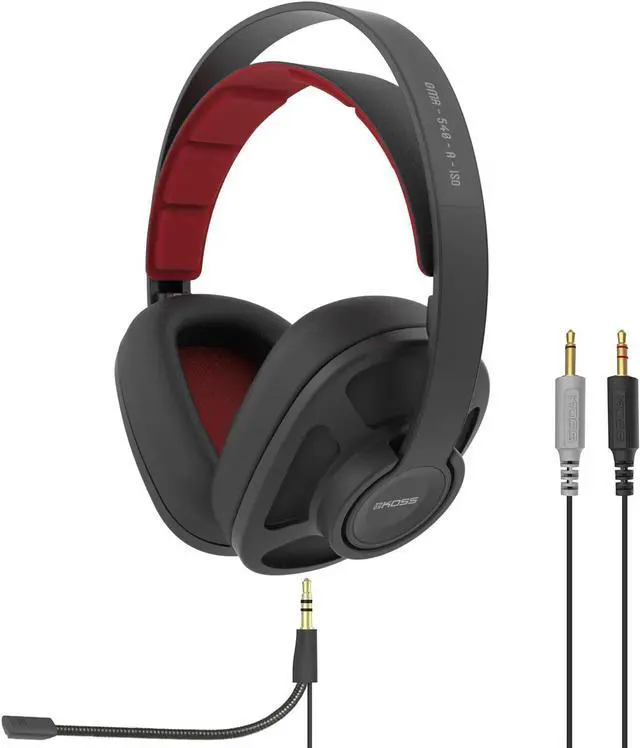 Main image of Koss GMR540-A-ISO Over-Ear Closed-Back Gaming Headphones, Volume Control + Mute Switch, Detachable Boom Microphone, Ultra Lightweight and Durable Design, Black and Red