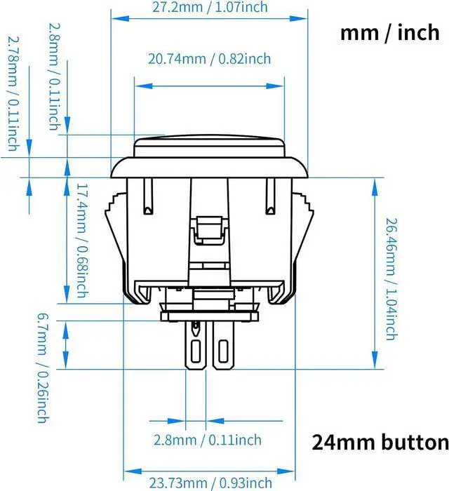 Alt view image 5 of 7 - Qanba Gravity KS Mechanical Shafts Silent Pushbutton 24mm Snap-in (Boxed (Clear Violet E03(12 pcs)