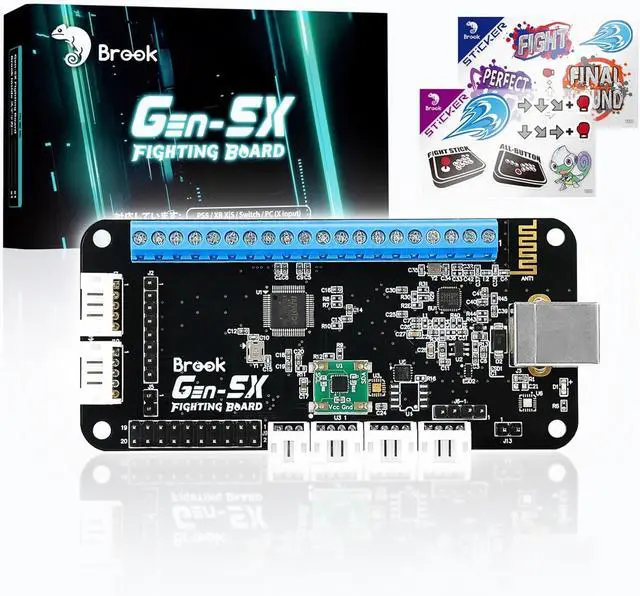Main image of Brook Gaming Gen5X Fighting Board with Sticker - Ultimate Multi-Platform Supports PS5, XB Series, XS, NS and PC - Lightning-Fast Response Times for Fighting Gaming Exclusive Version