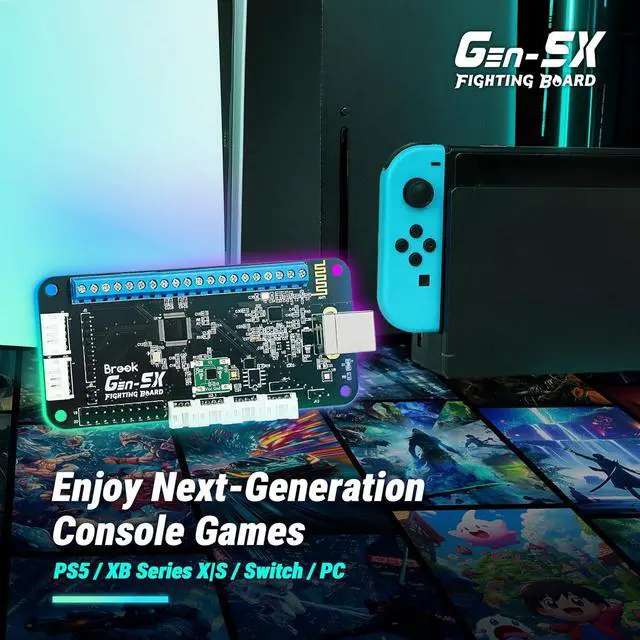 Alt view image 3 of 7 - Brook Gaming Gen5X Fighting Board with Sticker - Ultimate Multi-Platform Supports PS5, XB Series, XS, NS and PC - Lightning-Fast Response Times for Fighting Gaming Exclusive Version