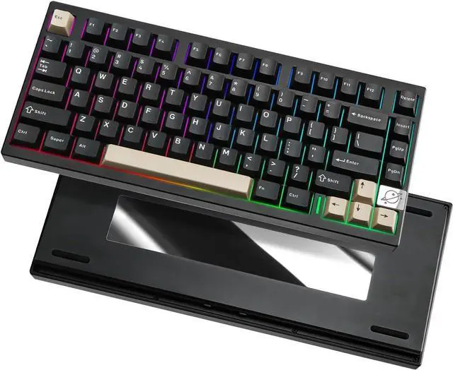 Main image of YUNZII AL75 PRO 75% Wireless Mechanical Gaming Keyboard,Full Aluminum CNC,BT/2.4G/Wired,PBT Keycaps,Gasket Mounted Hot Swap,Custom RGB Backlight, Programmable for Mac/Win (Black, Blue Grey)