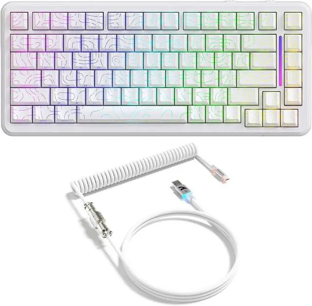 Main image of ATTACK SHARK X82 PRO HE Magnetic Gaming Keyboard,8KHz Polling Rate,Adjustable Actuation Rapid Trigger,Tri-Mode Wireless PC Keyboard with 5000mAh Battery,Cloud/Software Driver for Win/Mac,White Line