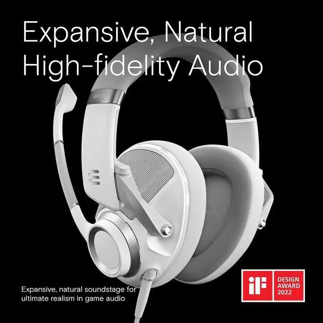Alt view image 5 of 7 - EPOS H6Pro - Open Acoustic Gaming Headset with Mic - Lightweight & Comfortable Design - Xbox, PS4, PS5 & PC Headset (White)