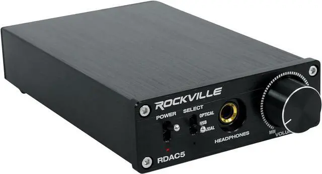 Alt view image 5 of 7 - Rockville RDAC5B DAC Digital to Analog Converter, USB/Optical/Coax/RCA, 24-Bit Support, Up to 192kHz Input, Headphone Amp, for Home Audio and Gaming