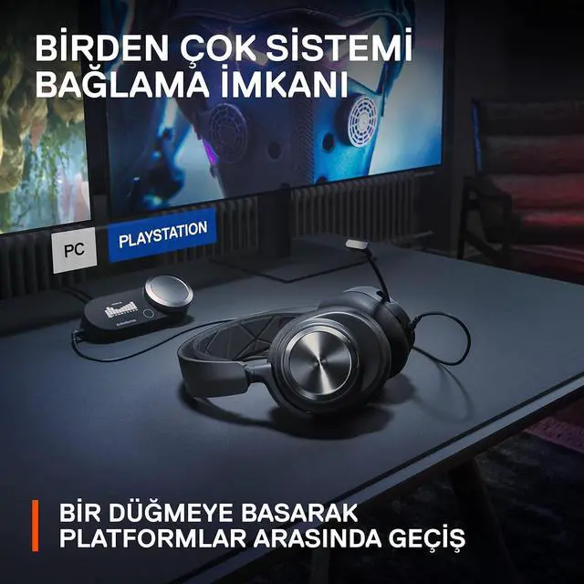Alt view image 7 of 7 - SteelSeries Arctis Nova ProMulti-System Gaming Headset - Premium Hi-Fi Drivers - Hi-Res Audio - 360° Spatial Audio - GameDAC Gen 2 - ESS Sabre Quad-DAC - Stealth Retractable Mic - PC, PS5, PS4, Switch