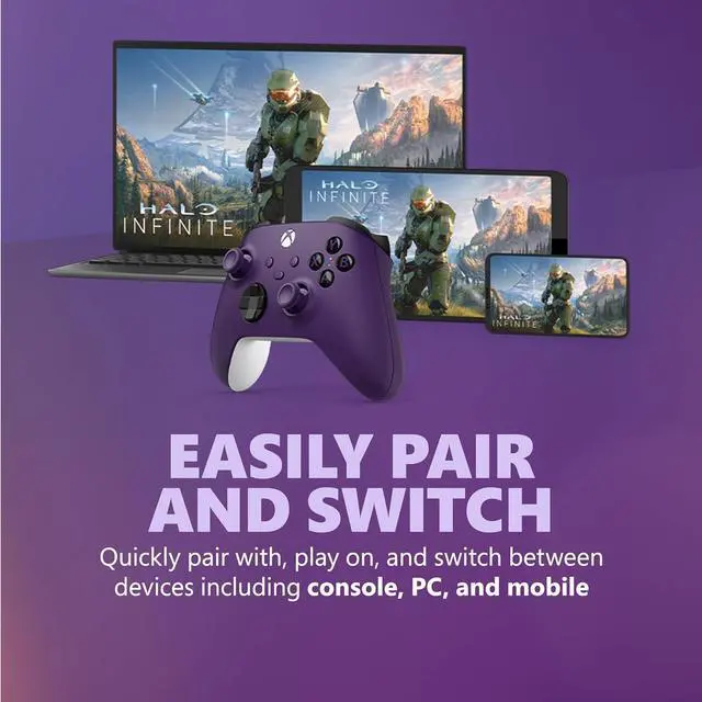 Alt view image 5 of 7 - Xbox Core Wireless Gaming Controller  Astral Purple Series X|S, One, Windows PC, Android, and iOS